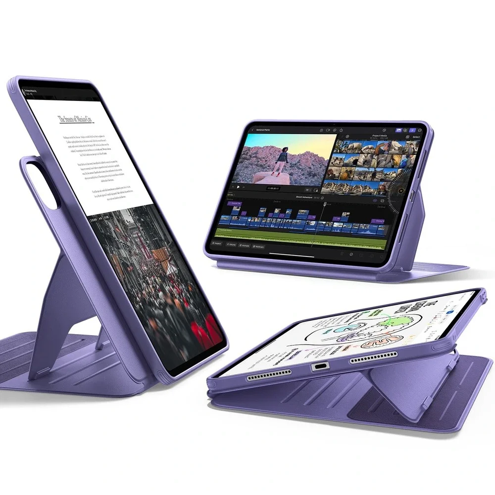 ESR iPad Pro 13 Case M5 M4 2025 2024 Magnetic Stand 9 Angles Purple Shift